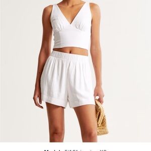 Linen blend pull on short Abercrombie